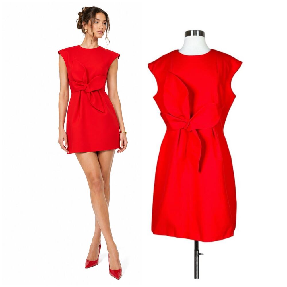 Ted Baker | Polly Bow Waist Cap Sleeve Red Designer Mini Dress TB 4 US 10